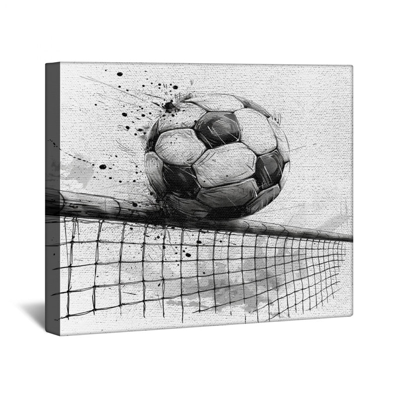 Soccer Soccer Gallery Wrap - Décoration murale sport en plusieurs tailles, 16 po x 16 po