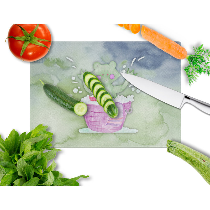 Planche à découper de bain de grenouille en verre trempé caroline