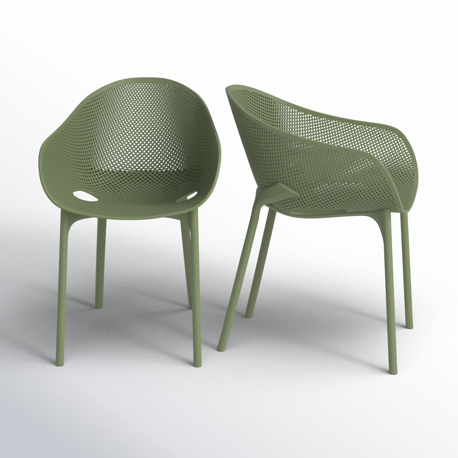 Farrah Stackable Patio Armchair, Olive Green