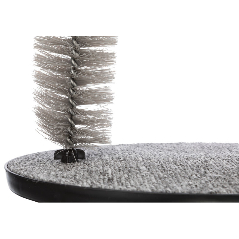 Gray Carpet Cat Scratcher with Self Grooming Arch