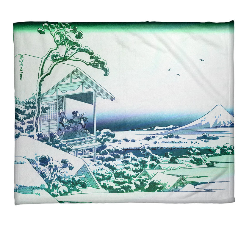 Sewn Throw Blanket, Green/Blue Ombre