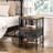 Night Stand With Charging Station, LED Nightstand For Bedroom, Bedside Tables With Adjustable Fabric Drawer, 3-Tier End Table Living Room, Small Side Table With Storage, -2093940983
