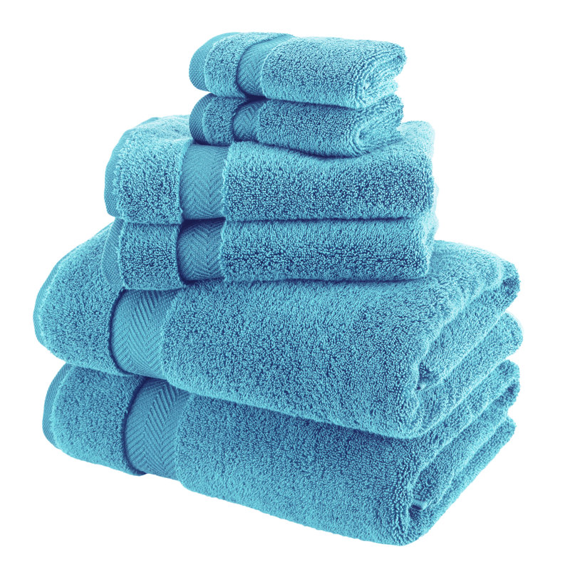 Hammack 6 Piece Turkish Cotton Towel Set, Aqua
