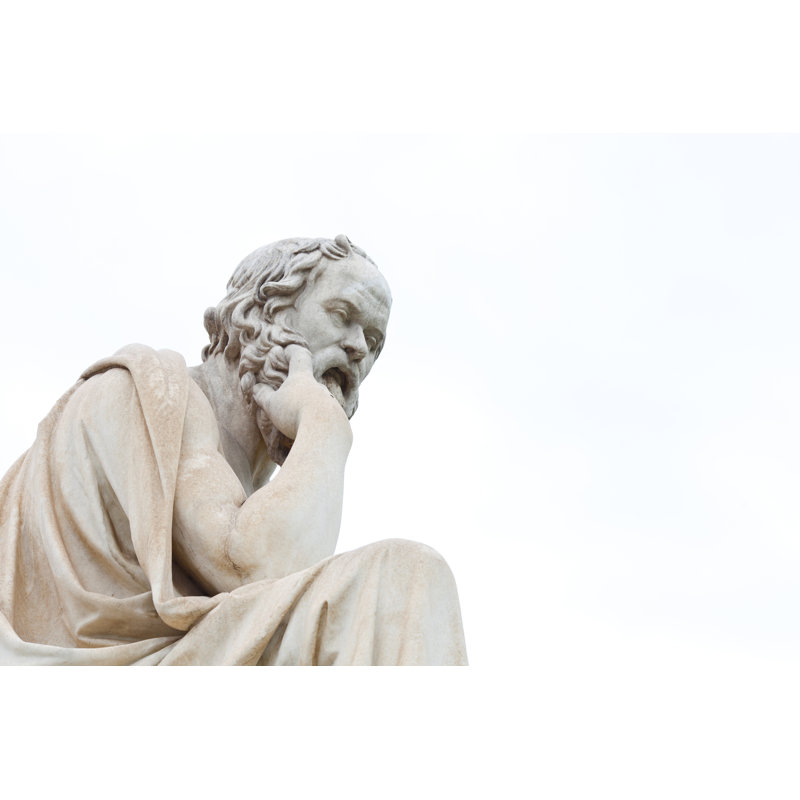 Socrates Statue - Wrapped Canvas Print, 20cm H x 30cm W x 3.8cm D