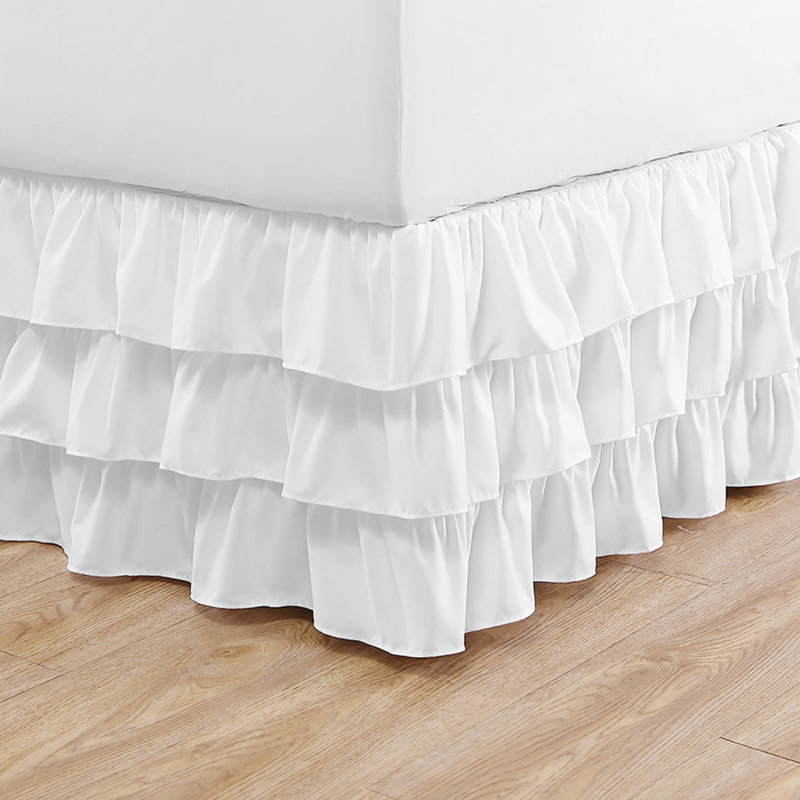 Betsey JohnsonSolid White Ruffled Bed Skirt, Full/Double