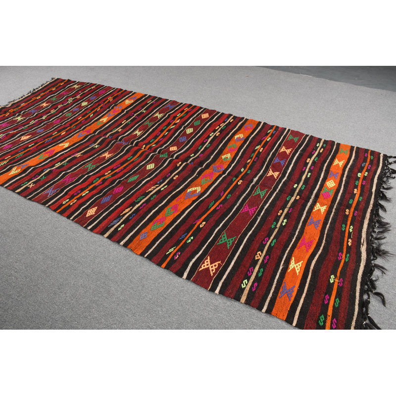 Tapis turc tissé à la main de style anatolien rétro kilim turc parfait pour la décoration de salon