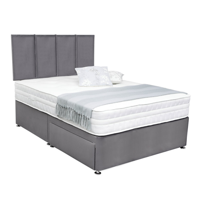 Ealing Upholstered Headboard, Plush Steel, Single (3'), Velvet