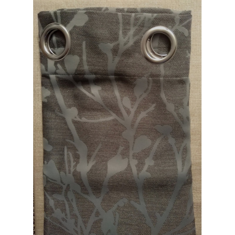 Rideaux / rideaux occultant à motif floral avec œillets Pimentel, Gris