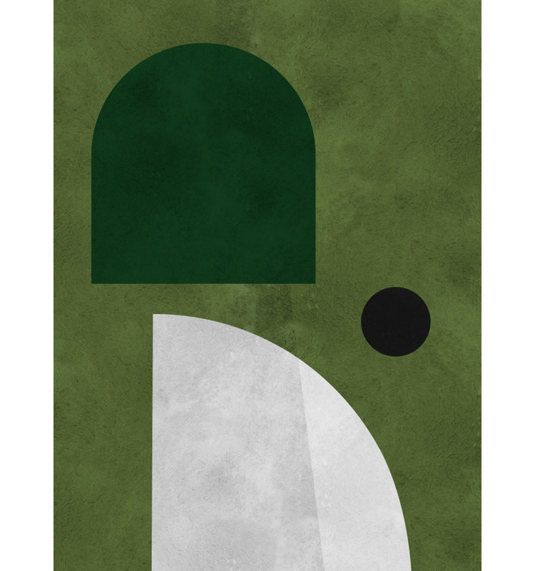 Deep Green Geometry by Other Artist, Black, Matted Framed Print, 40 × 60
