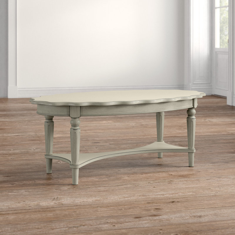 Olpe Oval Coffee Table, Antique White