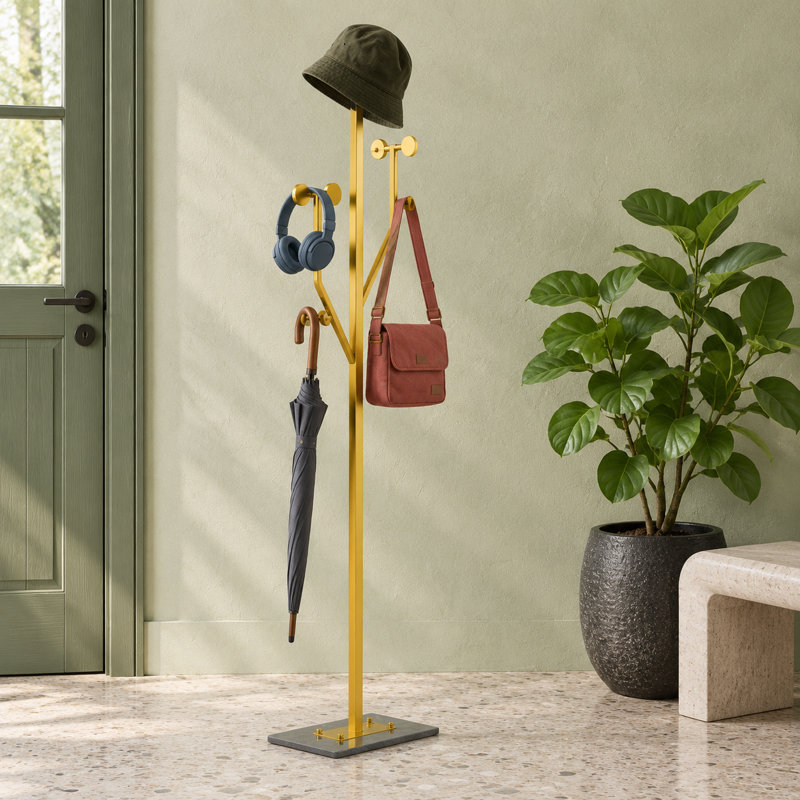 Steel Freestanding 8 - Hook, Gold
