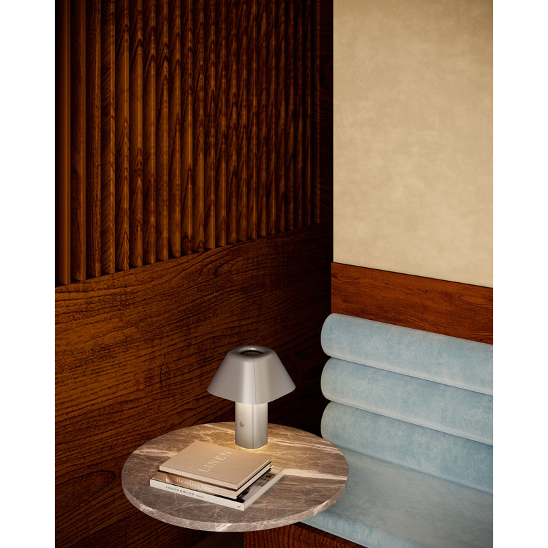 Folio 10-in Black dimmable LED Table Lamp, Space Gray