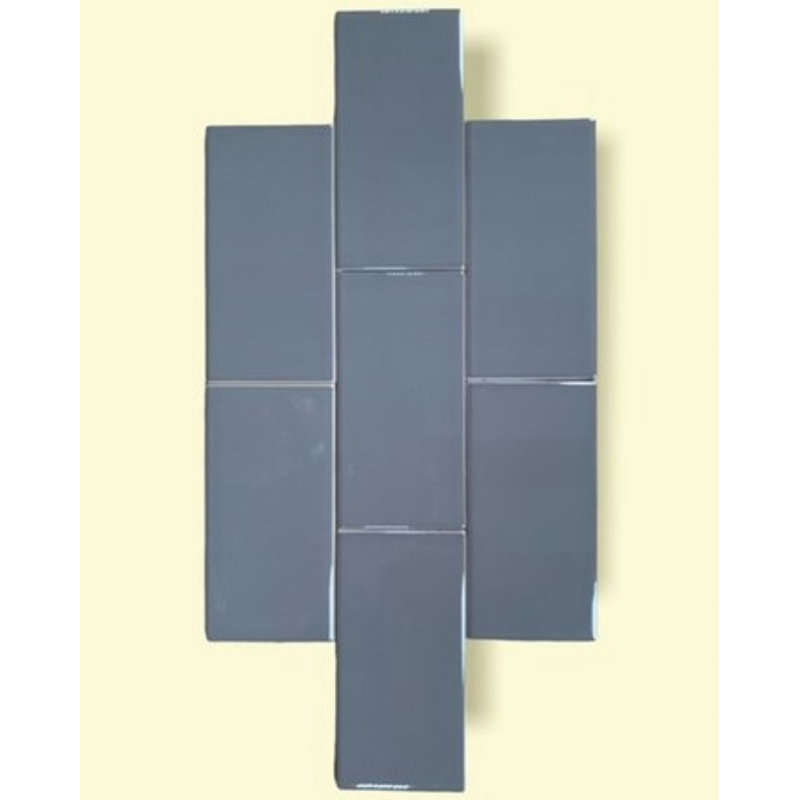 Carreau de céramique 3 "x 6" Hudson, Gris foncé brillant