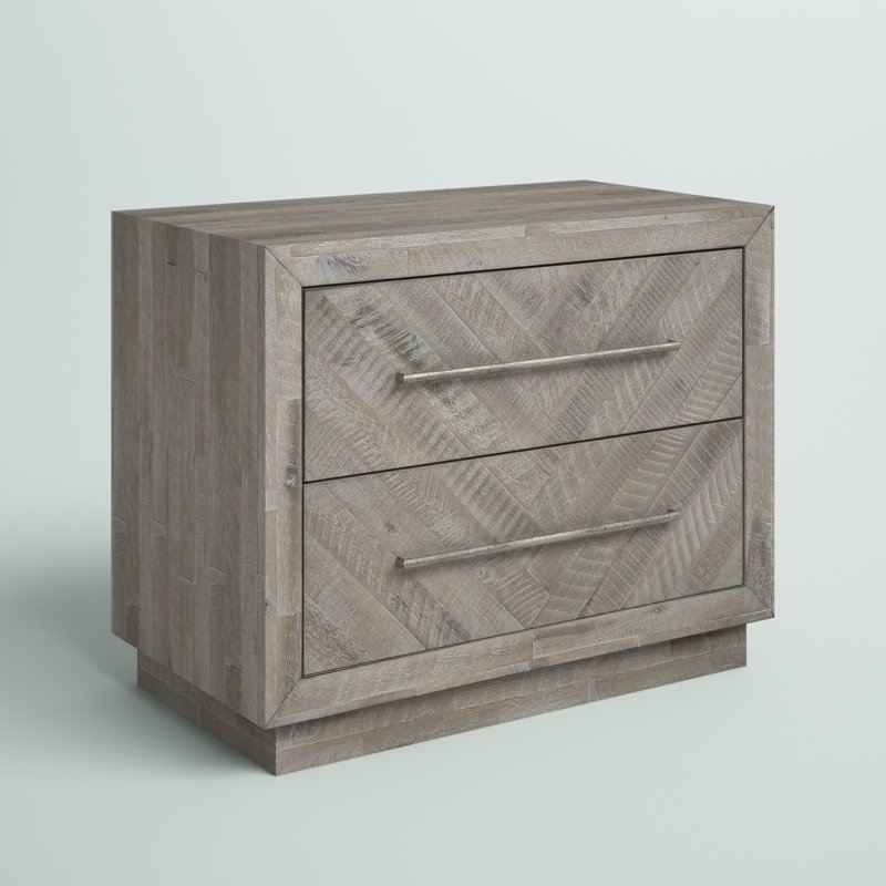 Kymar 30'' W 2-Drawer Nightstand in Rustic Latte