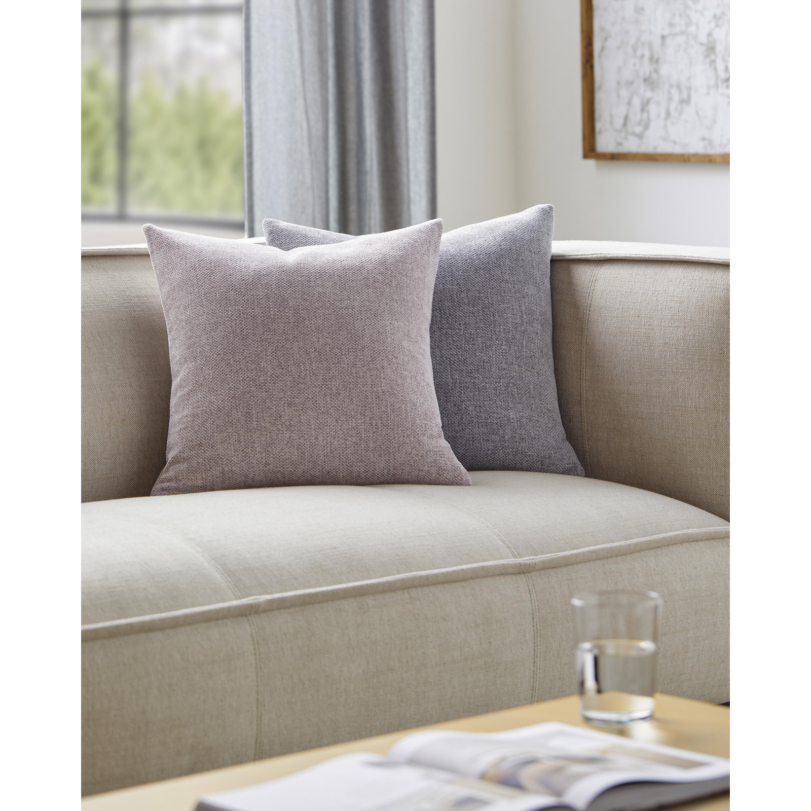 Kamaili Pillow Cover, 22"H x 22"W, Pillow Cover Only - No Insert, White