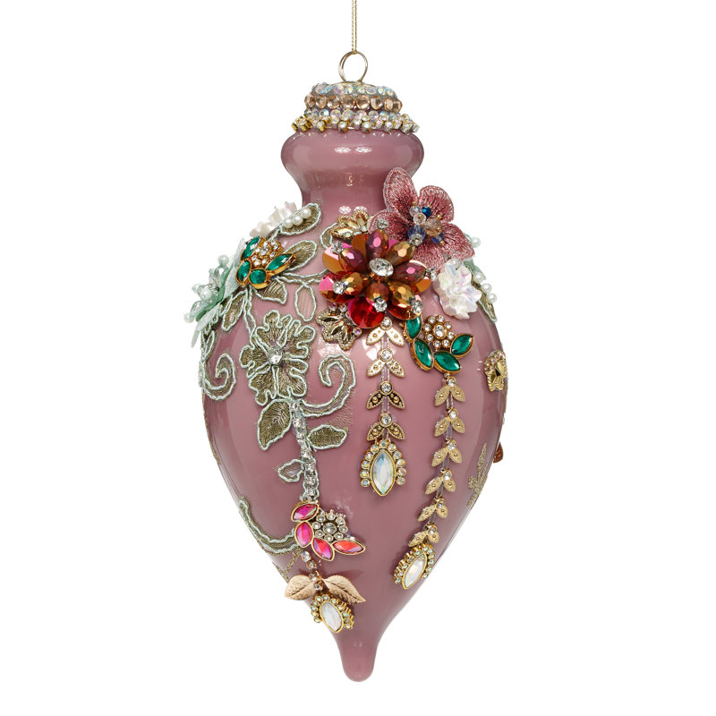 Kings Jewel Fancy Finial Ornament, Mauve - 8 Inches