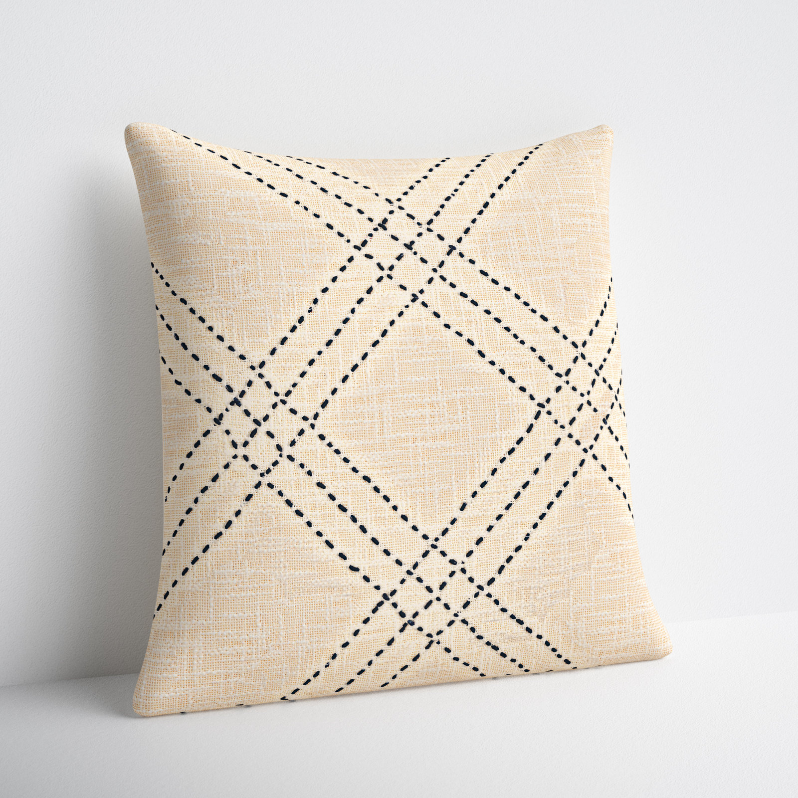 Frida Embroidered Cotton Throw Pillow, 18" x 18"