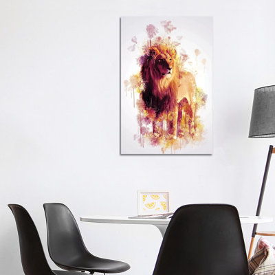 Lion 1 Piece Wrapped Canvas Wall Art