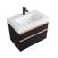 Meuble-lavabo mural noir de 30 po avec lavabo en acrylique intégré, 2 tiroirs à fermeture en douceur, armoire flottante pré-assemblée et moderne-615468052-615468055