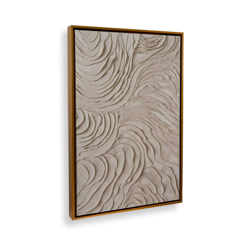 Toile roulée Wave Formations III, H 18,75 po x l 12,75 po x P 1,75 po, Cadre flottant or poli