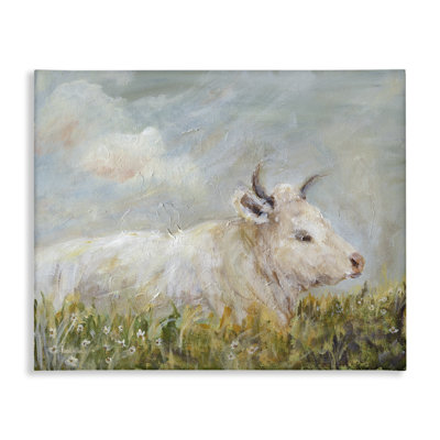Subtle Cattle Sun Bathing Canvas Wall Art by Amanda Hilburn -  Rosalind Wheeler, 4BFF432BBA4849B4A588AD2AC7F78A3E