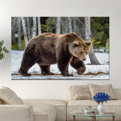 Reproduction sur toile d'un animal sauvage: loft élégant avec œuvre d'art imprimée, toile tendue 1P