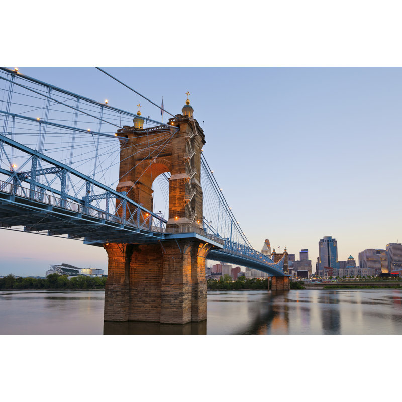 Bridge In Cincinnati - Wrapped Canvas Print, 61cm H x 91cm W x 3.8cm D