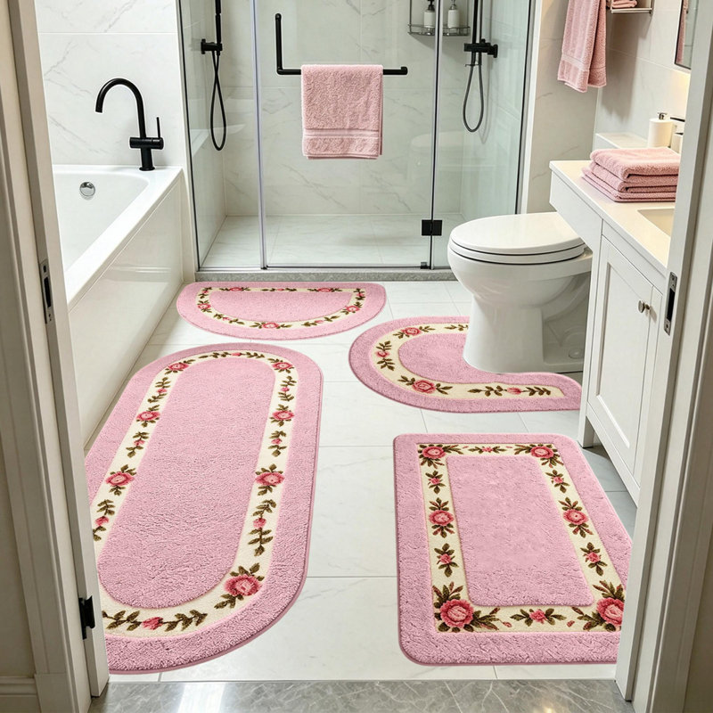 Plastic / Acrylic Bath Rug, Pink