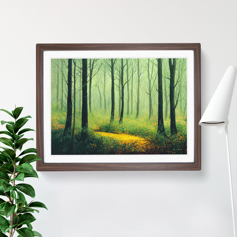 XH1022-6835X Peaceful Spring Forest - Picture Frame Print, 34cm H x 46cm W x 2cm D, Brown