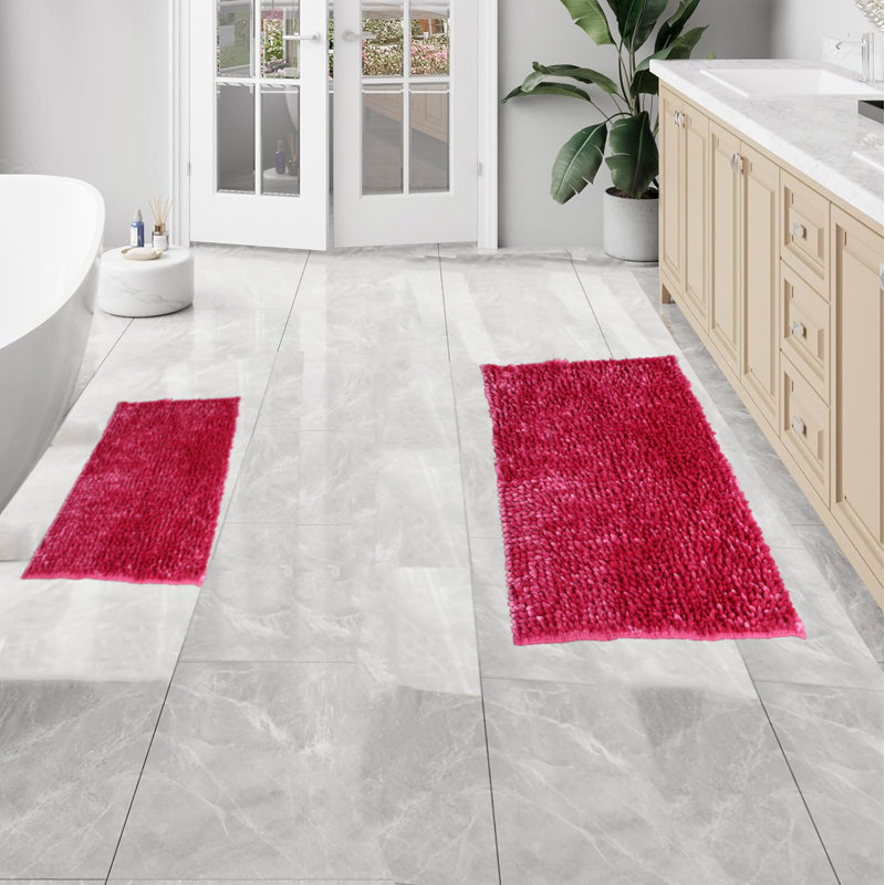 Tapis pour salle de bain Lanarose, Rose vif