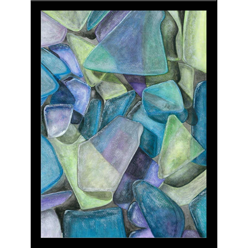 «Seaglass II», reproduction d'impression sur affiche, H 18,5 po x l 14,5 po, Cadre noir