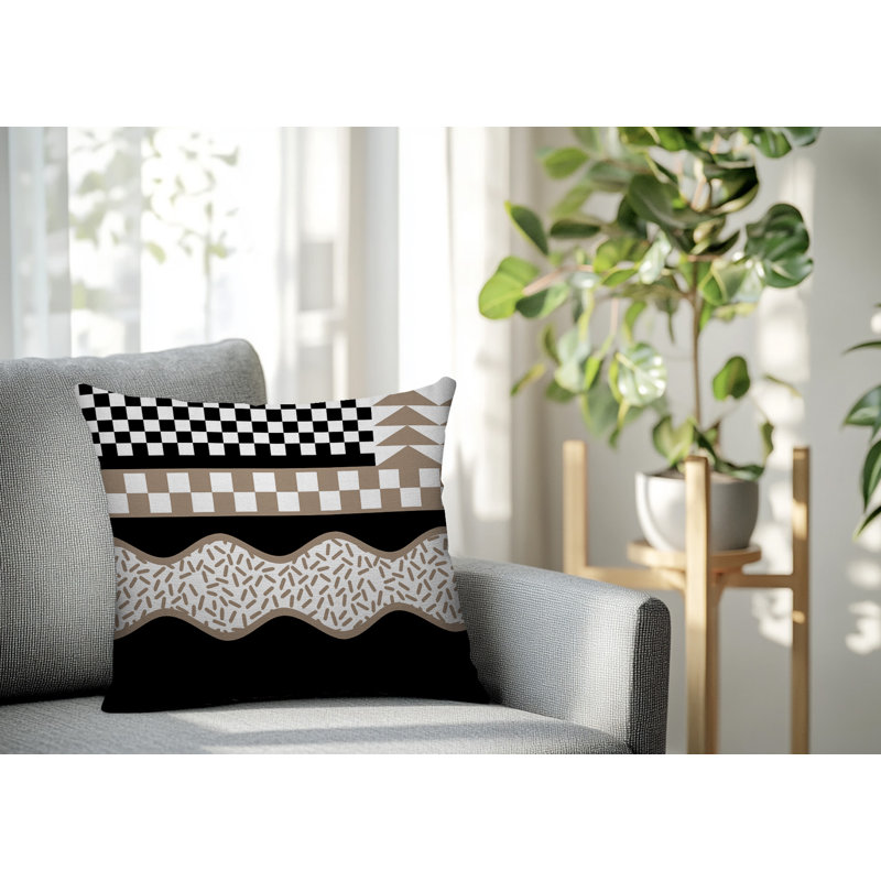 Coussin carré intérieur / extérieur Trix Abstract, Carré 20 po