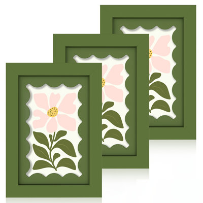  3pcs 4x6 Photo Frames with WavyMat