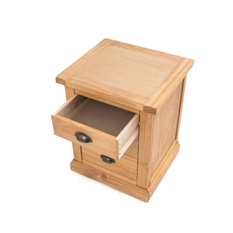 George 45 cm W Bedside Table, Light Wood