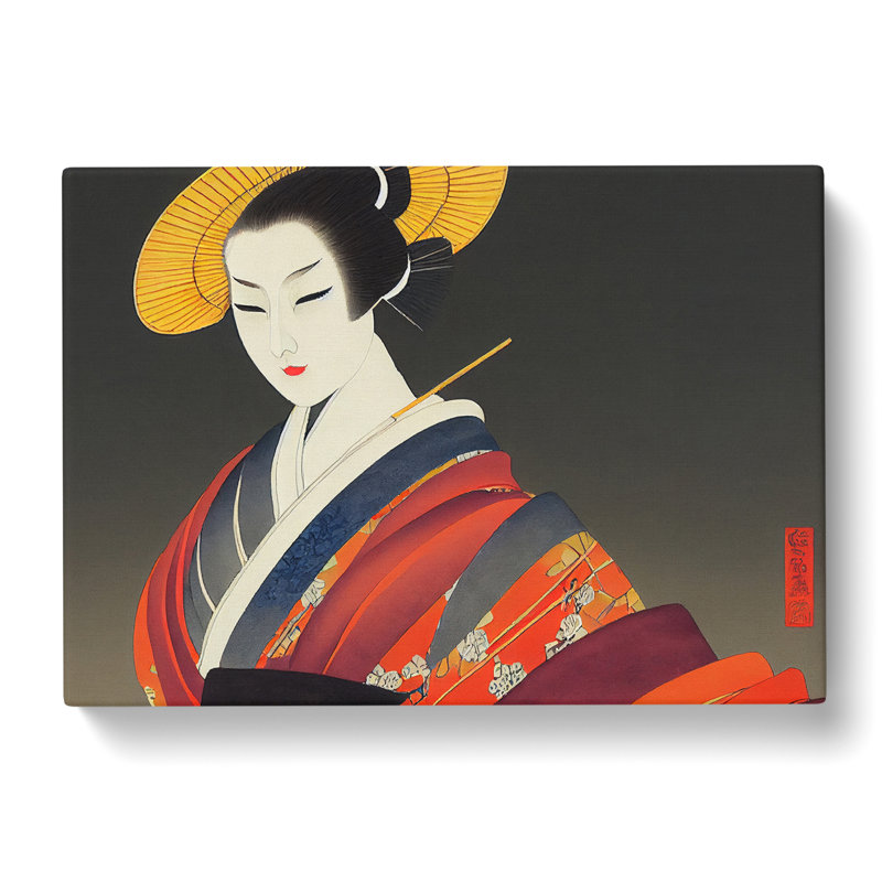 Desirable Geisha - Wrapped Canvas Print, 35cm H x 50cm W x 3cm D
