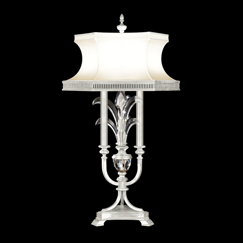 Beveled Arcs Table Lamp, Silver 