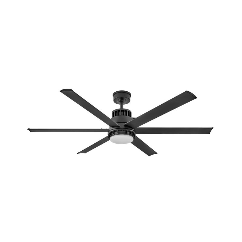 Draftsman 60-in Indoor/Outdoor Smart Ceiling Fan with Integrated LED + Remote, Matte Black