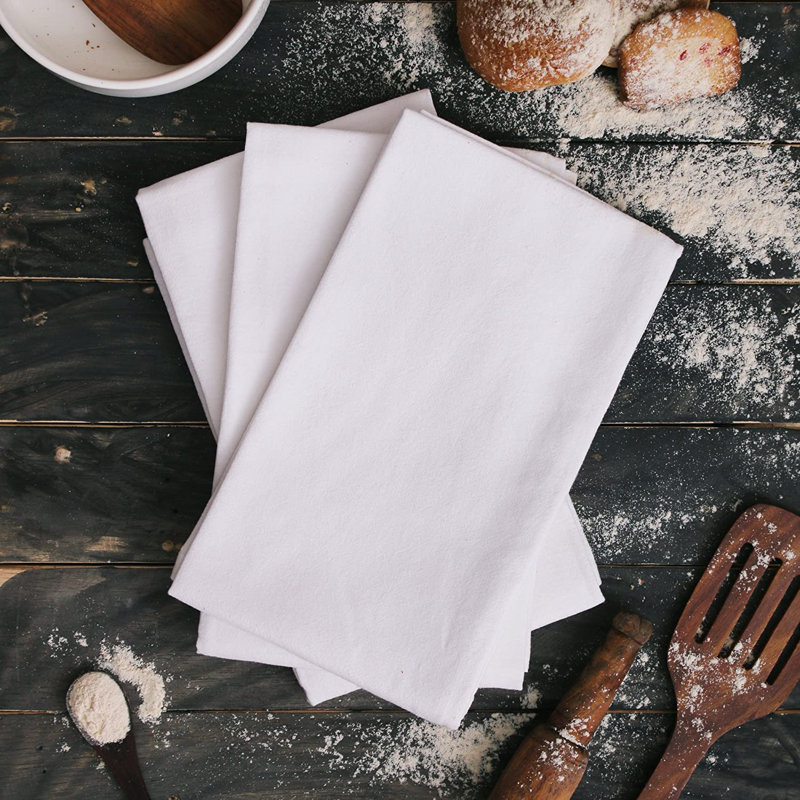 Cotton Tea Towel Kitchen Towel, White