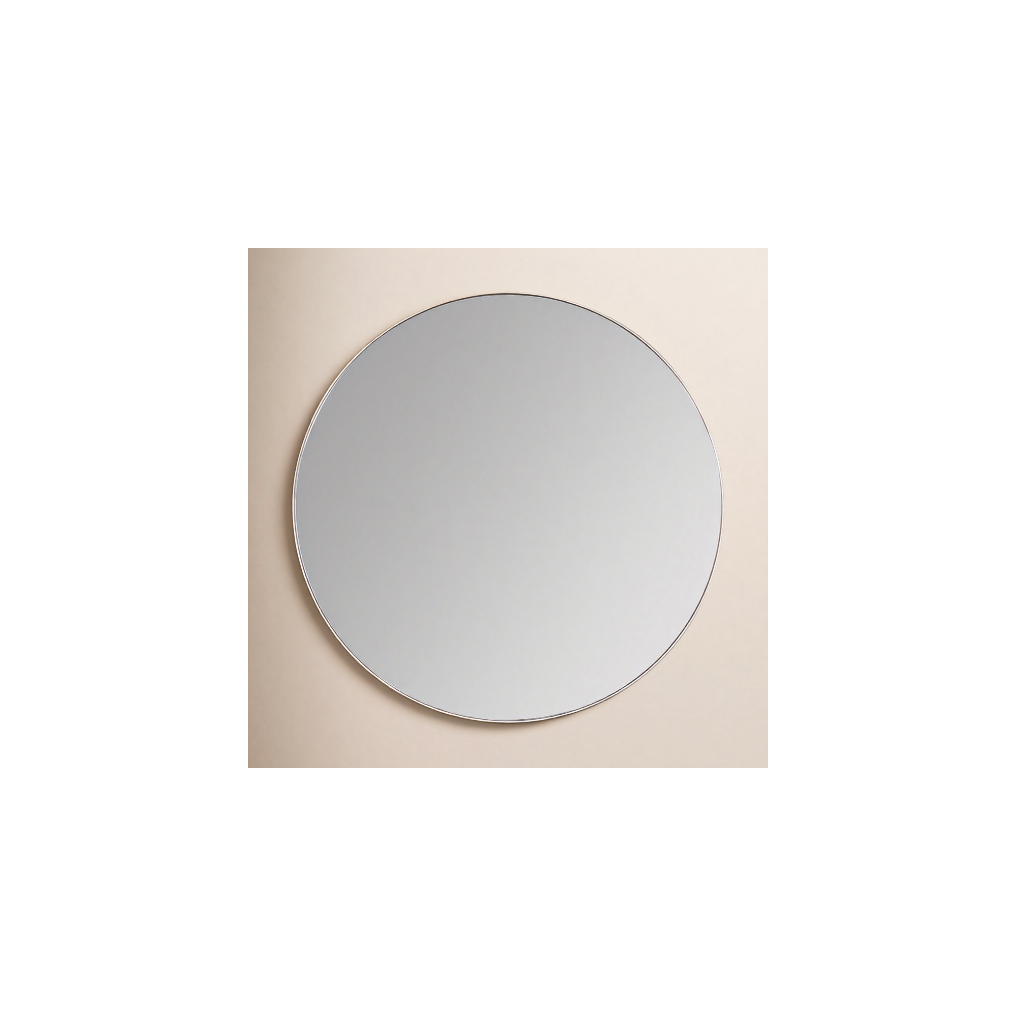 Eaton Round Mirror, Silver, 34" x 34"