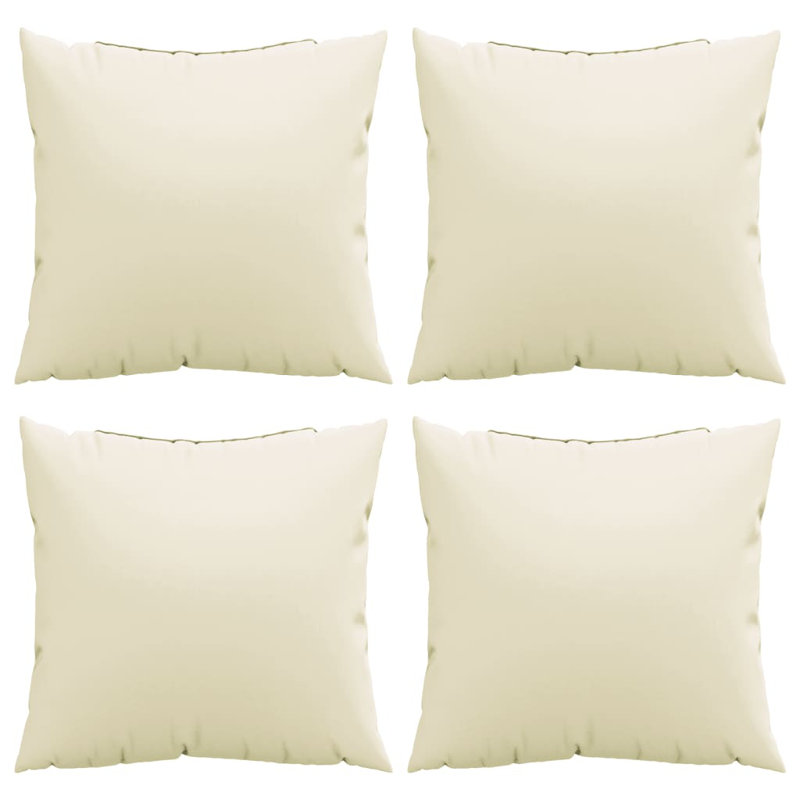 Sofa Cushions 4 pcs Cream 15.7"x15.7" Fabric, 15.7" W x 15.7" D, Cream