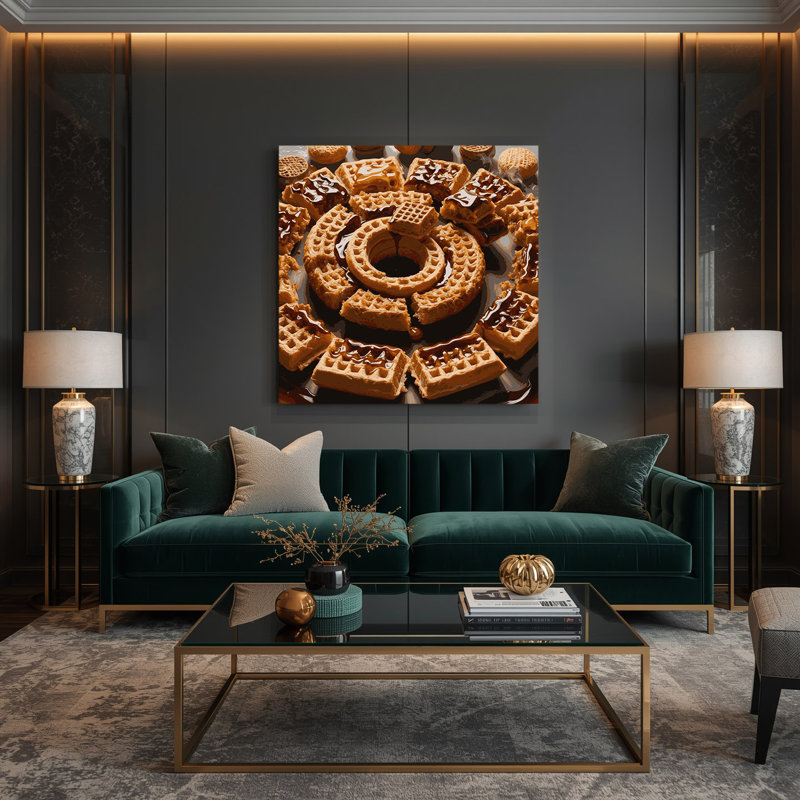Art mural sur toile brun Desserts Stroopwafel, H 32 po x l 32 po