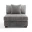 Upholstered Faux Fur and Flannel Armless With Footstool-675932309