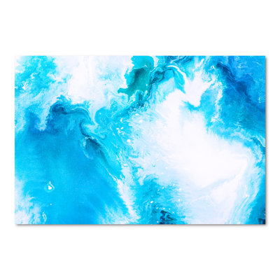 Liquide en bleu clair et turquoise II - Peinture sur toile