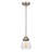 1-Light Brushed Nickel Pendant with Seeded Glass Shade-607830779