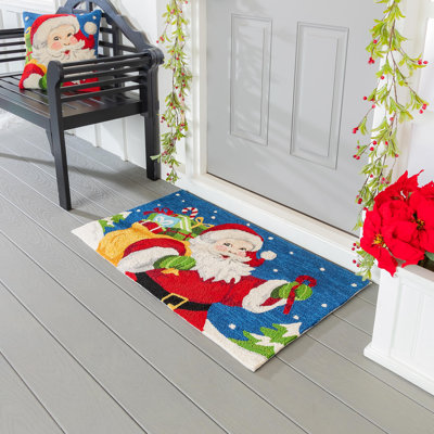 Tapis d'intérieur / extérieur en polypropylène, père Noël, 24 po x 42 po