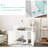 White Cat Litter Box Side Cabinet With Adjustable Partition And Large Tabletop Furniture Removable Easy Maintenance,