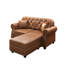 Canapé Chesterfield en similicuir de 63 pouces avec capitonnage à boutons, garniture cloutée, accoudoirs roulés et deux coussins décoratifs pour un confort intemporel et une élégance moderne.-183924617