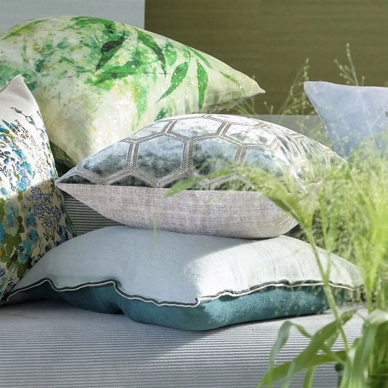 Manipur Velvet Decorative Pillow, 17"H x 17"W, Silver
