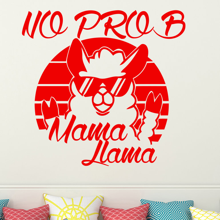 Décalcomanie murale "no prob maman llama", Bourgogne