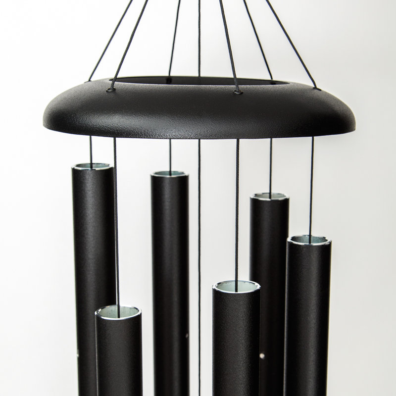 44" Black Aluminum Contemporary Wind Chime